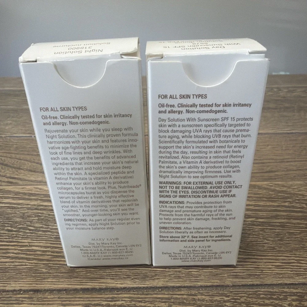 Mary Kay Day Solution With Sunscreen SPF 15  Night + Day Solution Set. Retired